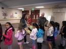Handing out books at Foothill Oaks