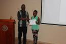 Darina receiving scholarship from Dr. Parchment