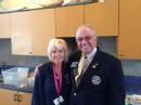 Mrs. Fallon, the lead teacher from San Onofre Elementary with President Larry.