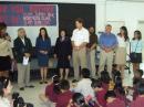 Third graders receiving dictionaries on Guam